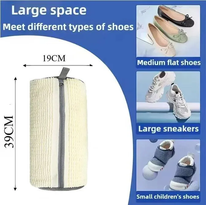 2 Pezzi Sacchetti per Lavare Scarpe Lavabili con Cerniera per Lavatrice