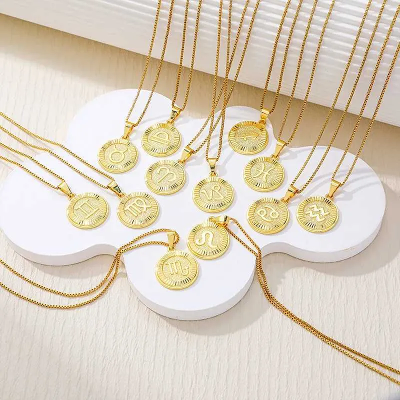 Sterrenbeeld medaillon ketting met 18 karaat goudlaag voor dames_voghion.com