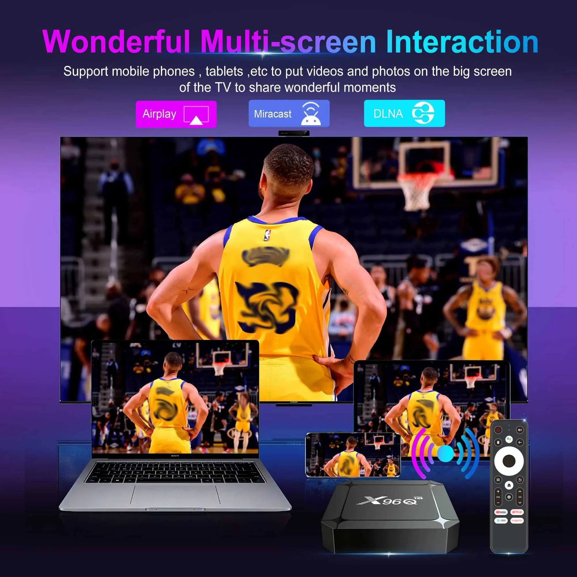 Smart TV Box X96Q Android 14 TV BOX Rockchip RK3518 4K WiFi 6 Streaming ...