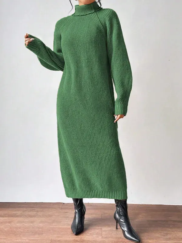 Vestido Jersey Punto Cuello Alto Mujer Jumper de Vestir Sueter Tejido Largo Mujer Jerséis Pullover Sweater Trenzado Jerseys Largos Mujer Suéter Mujeres Sueteres Tejidos Mujer Sueters Señora Blanco S