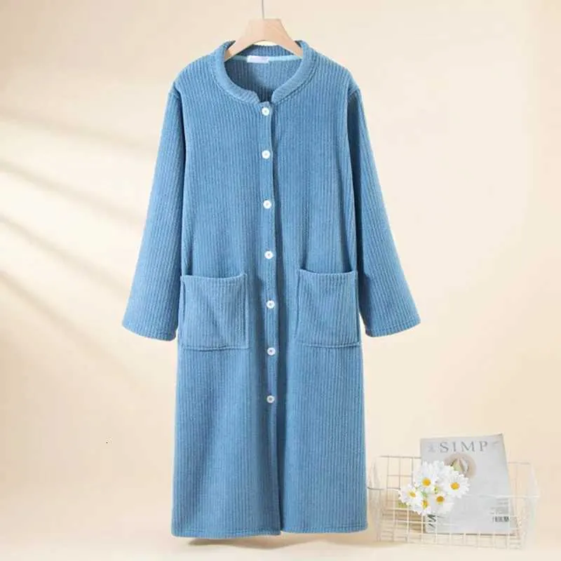 71% OFF Button Long Wedding Dress Women’s Nightgown – Warm Fleece Bathrobe, Pocketed, $14.10