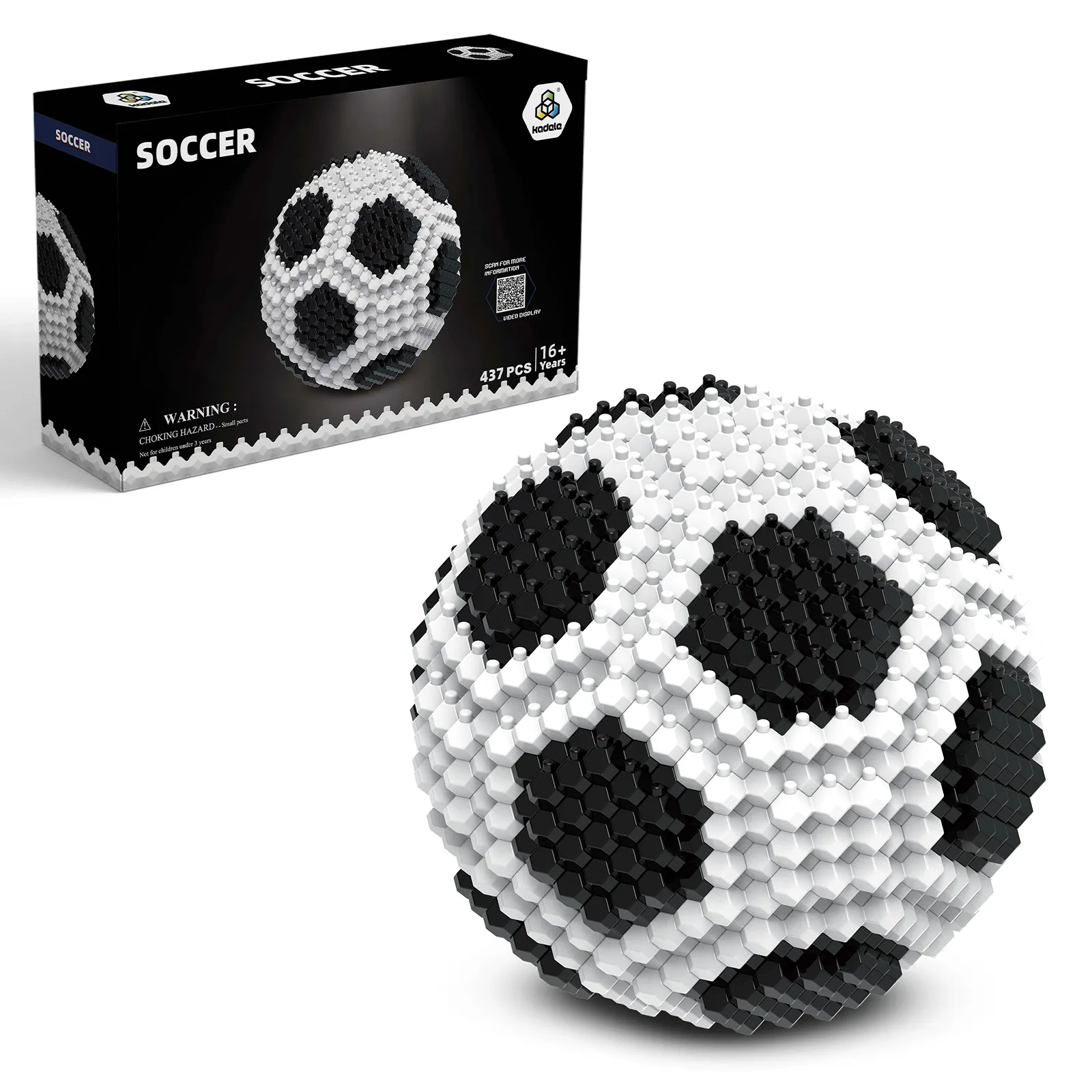 Kit Di Costruzione Pallone Da Calcio Con Mattoncini - Giocattolo STEM Per Bambini E Adulti - Modello 3D Da 10 Cm, 800 Pezzi - 3