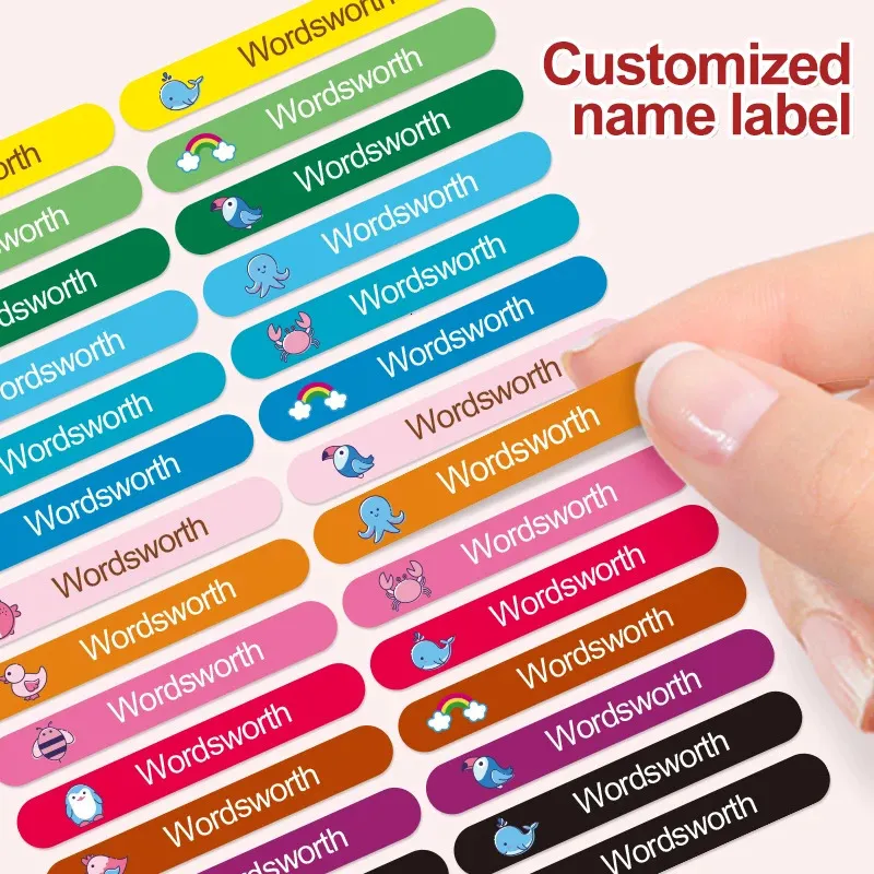 Personalized Eco Friendly Colored Name Tag Stickers... From ...