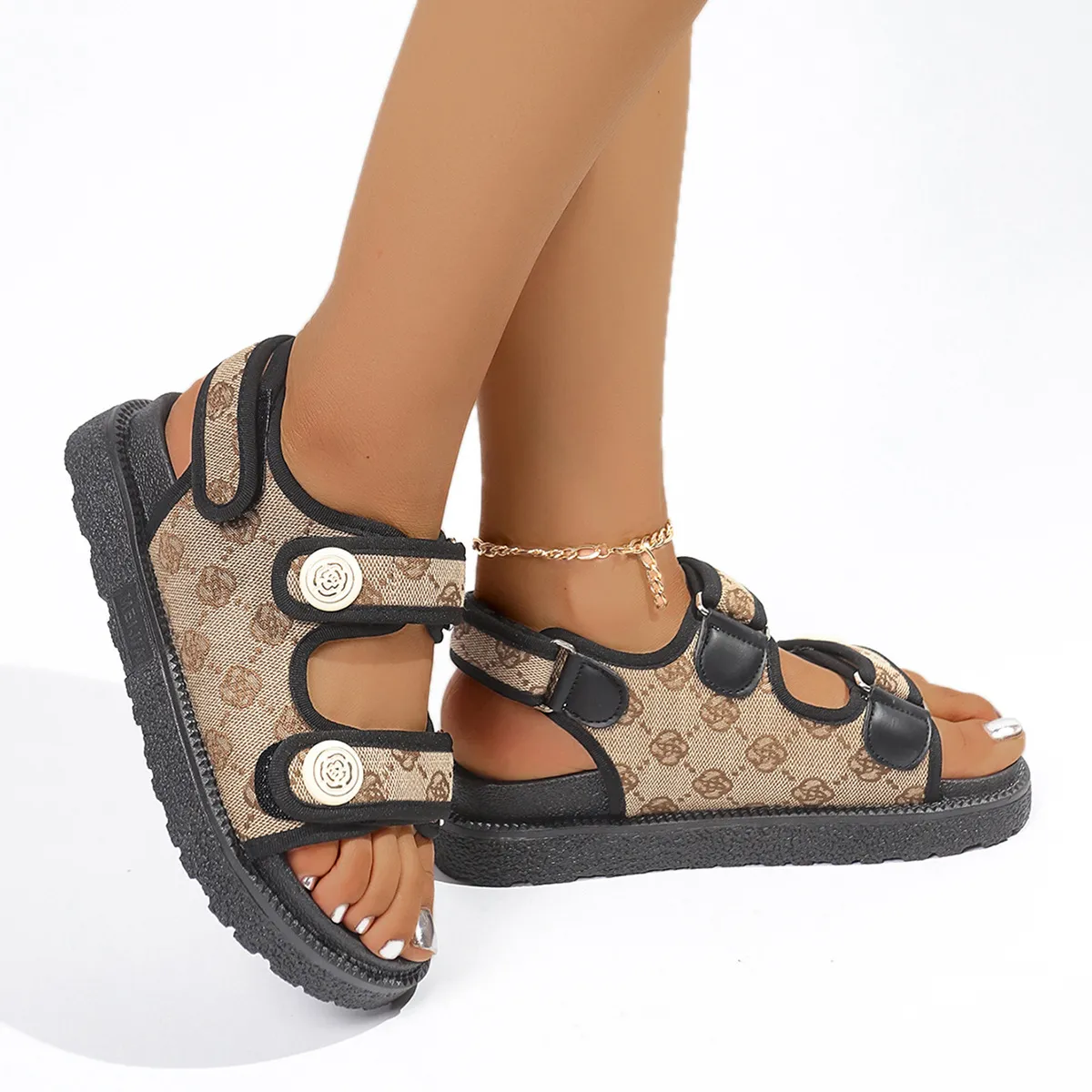 Free Shipping 2026 New Design Printed Casual Large 35 42 Thick Bottom Height Increasing Versatile Beach Sandals_voghion.com