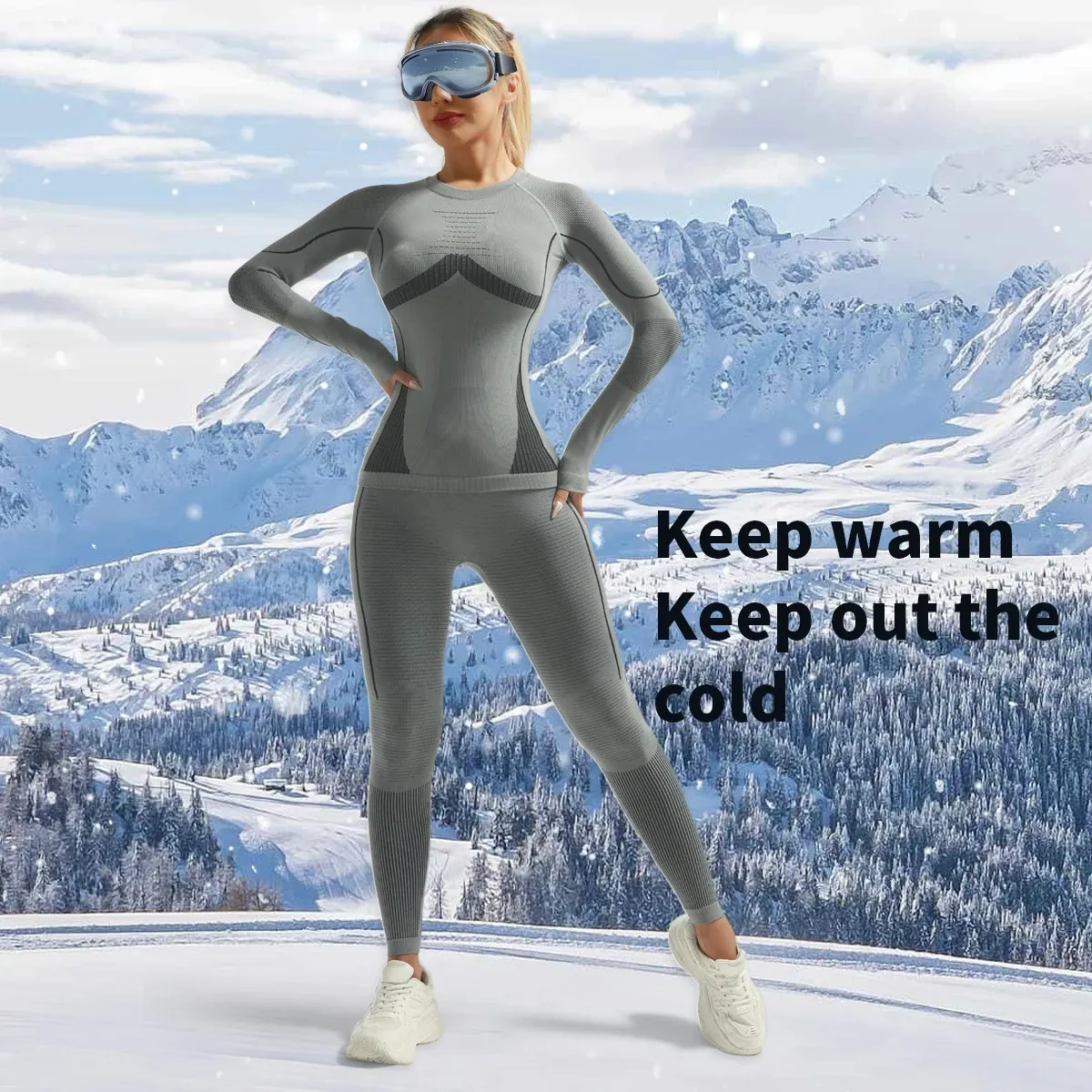 Leggings termici da donna in cotone, casual, alla moda, per Natale, pupazzo di neve, stampati, foderati, leggings termici, leggings invernali per il