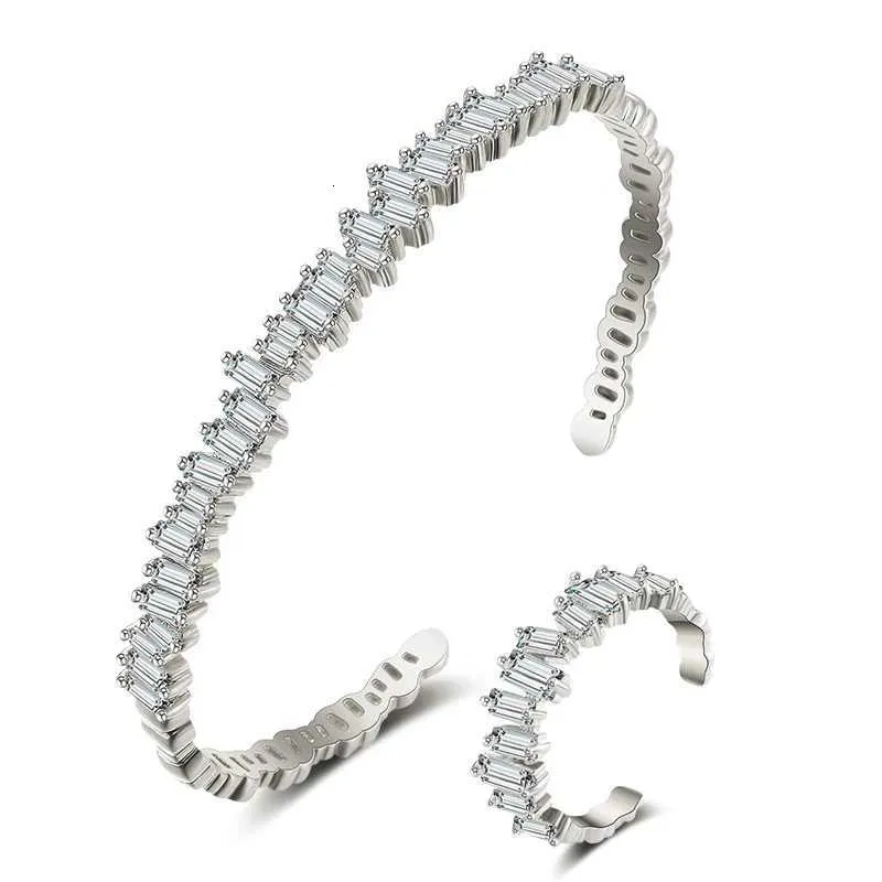 Zakol Adjustable Open Bangle Ring Jewelry Set With Cubic Zirconia_voghion.com