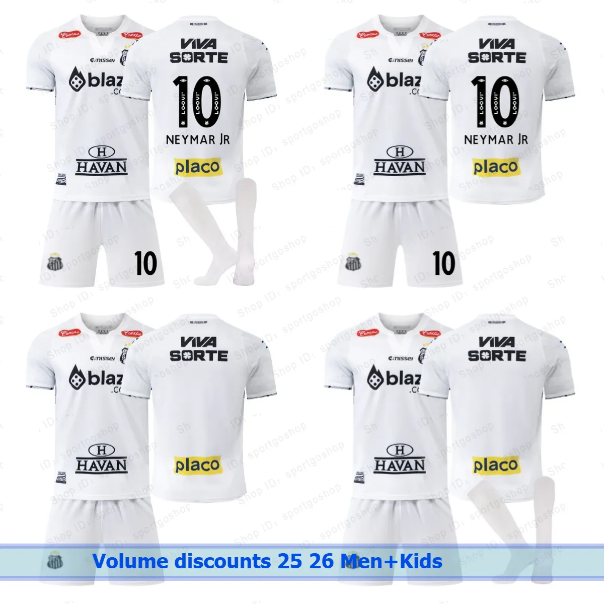 Resmi Santos 2425 Neymar #10 Beyaz Brezilya Futbol Yi TL525.4