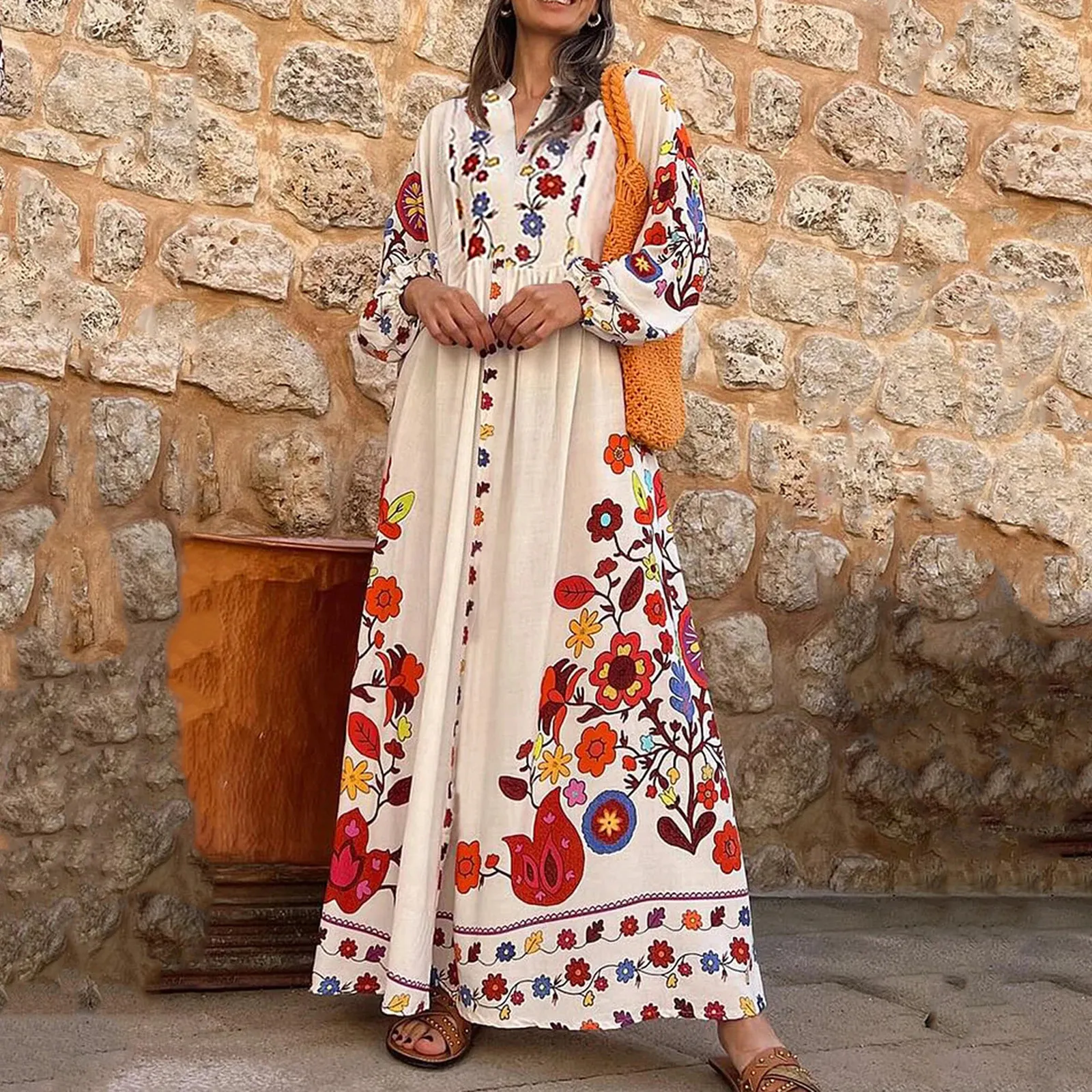 champagne dress and grey suit Prince Cotton Aspen The abstract embroidery is Size:14 US (46 EU) Smihono Summer Empire Waist