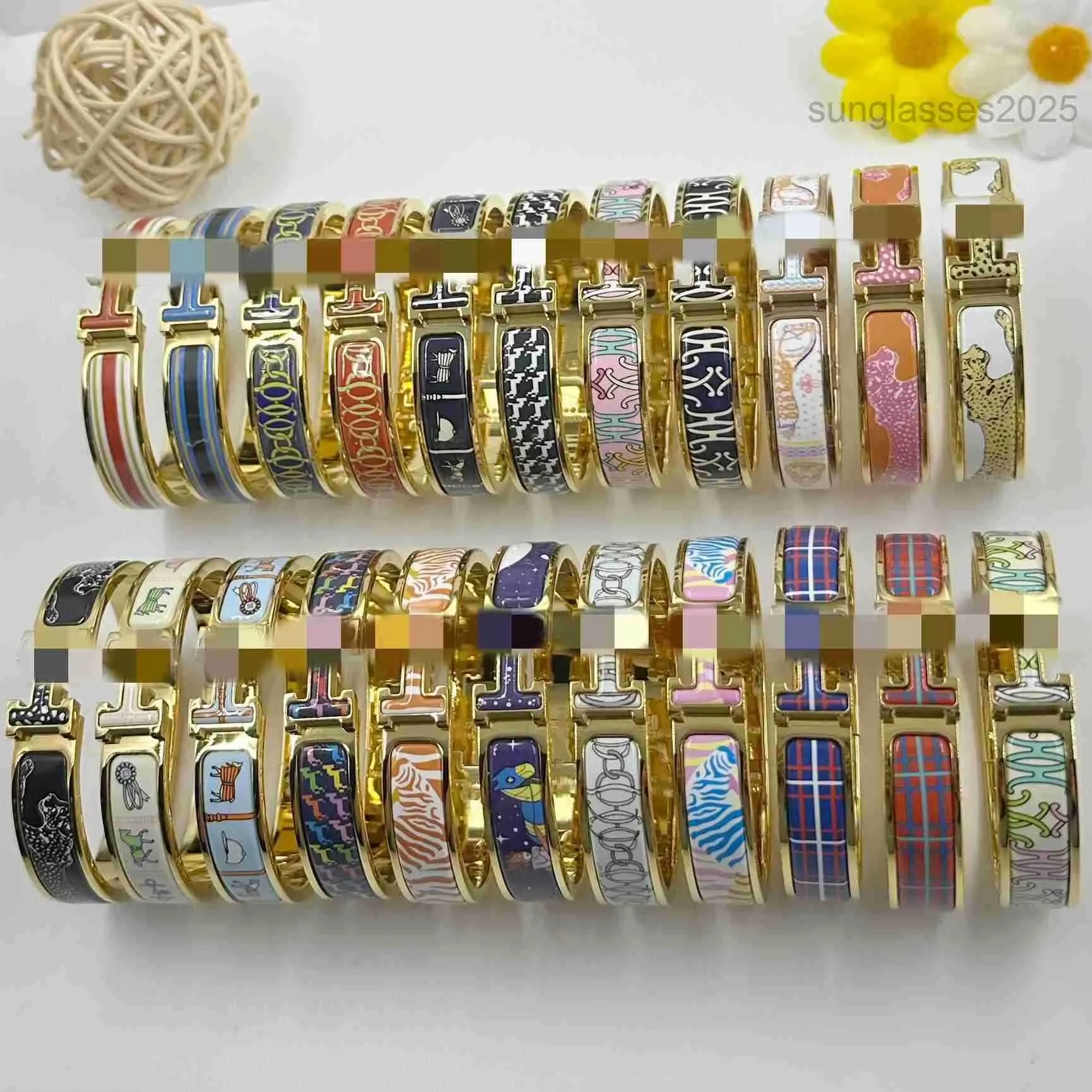 Bangle New Love Enamel 12mm H Letter Animal Pattern... From ...