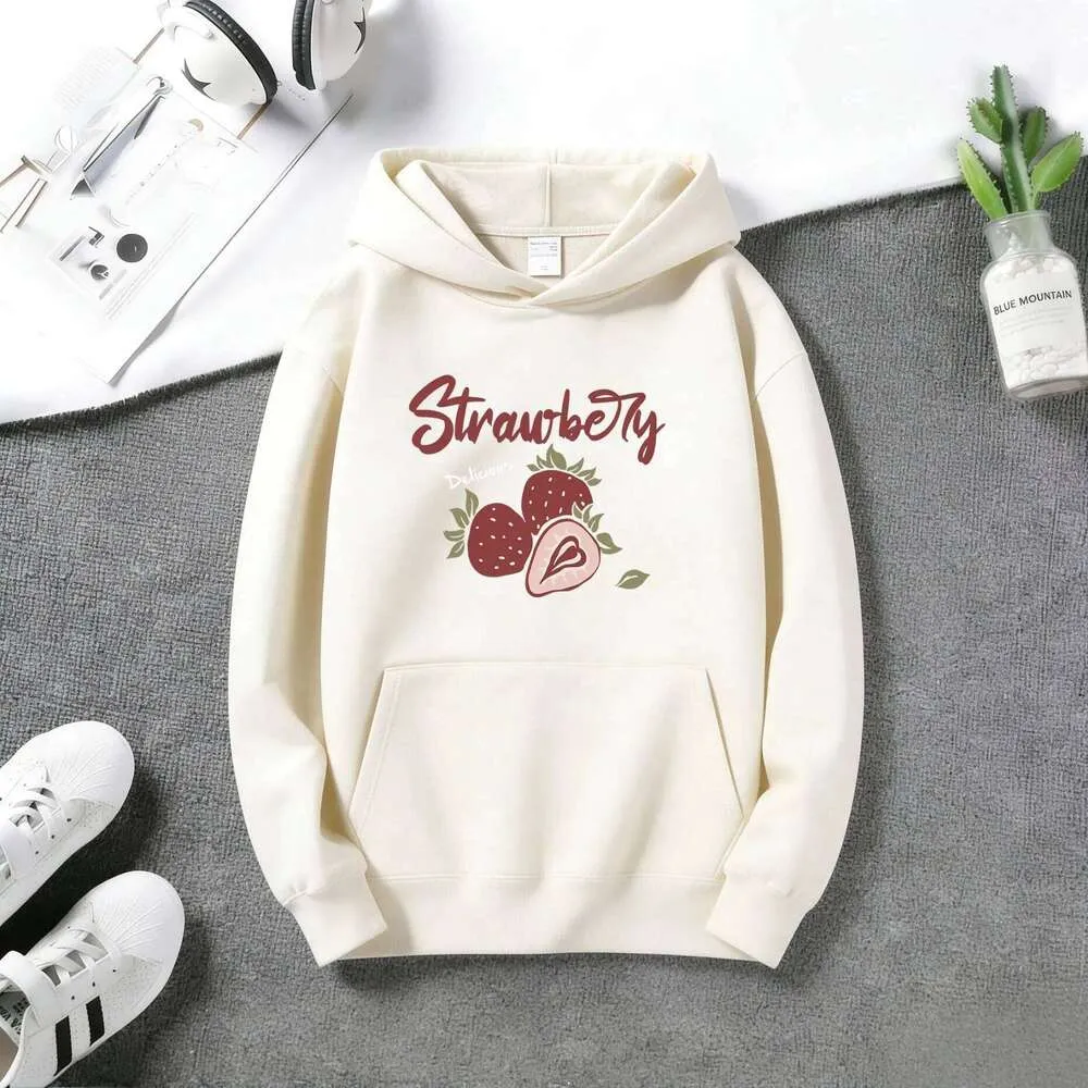 Fashionable Cute Strawberry Women's Sports Hooded Sweatshirt with ...