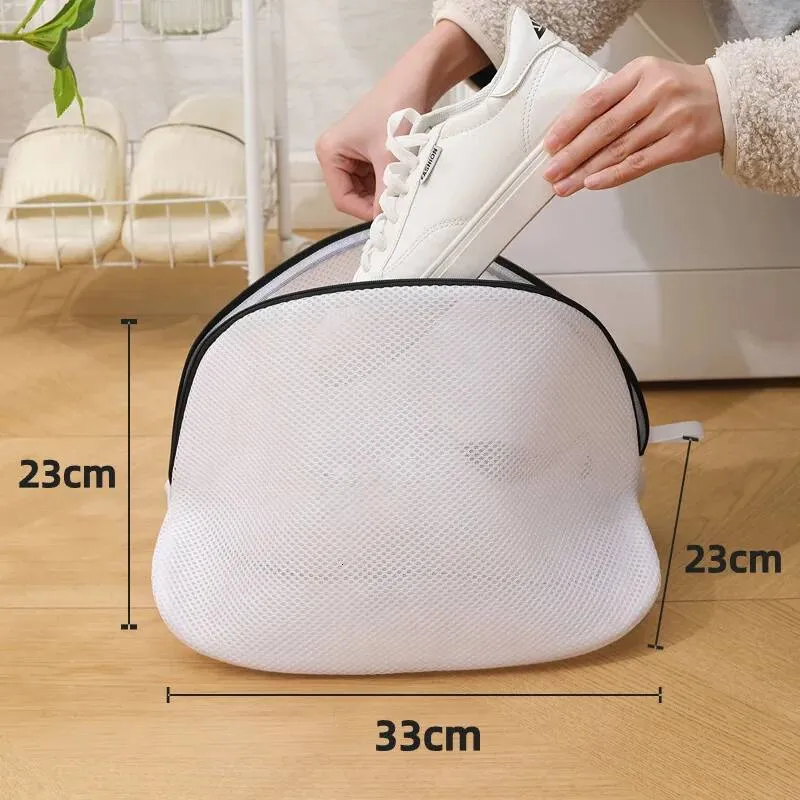 2pcs sacchetto per scarpe lavatrice questo sacchetto per scarpe può pulito a 360° riutilizzabile e con cerniera laterale, e asciugatrice, borse da lavanderia - casa e cucina