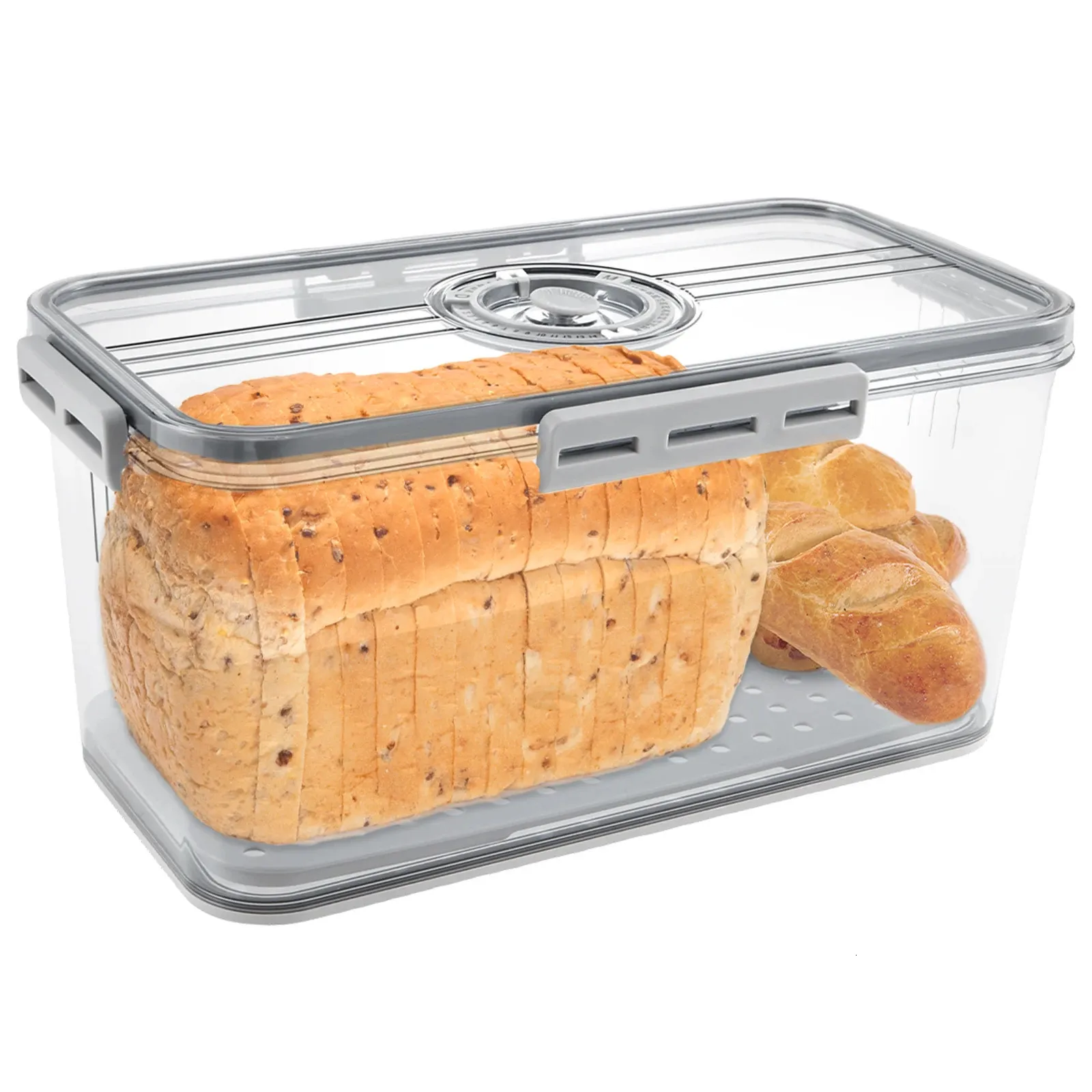 Bread Box Airtight Bread Storage Container Countertop Loaf Keeper With ...