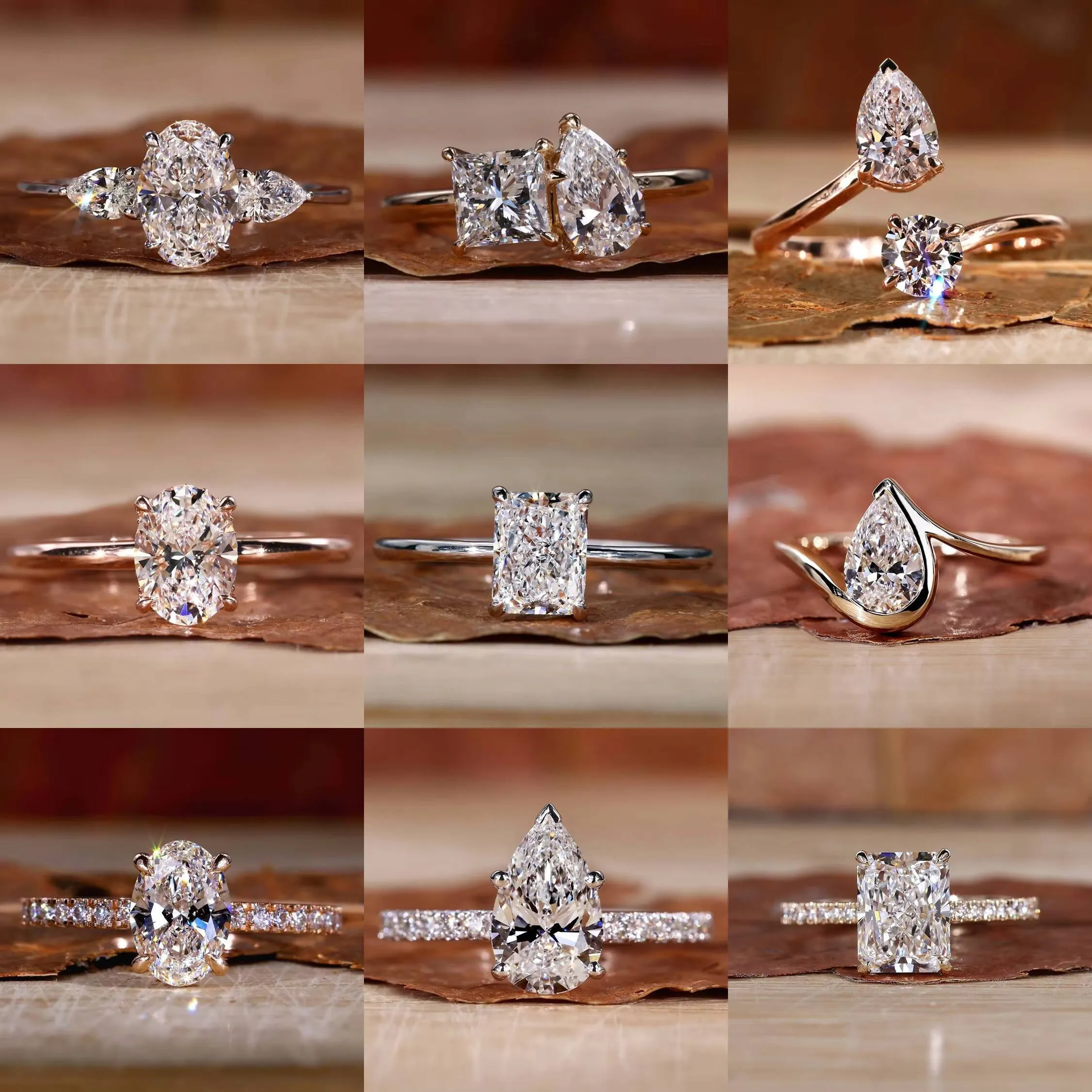 Custom DEF Color VS1 Oval Diamonds Gold Plated 925 Silver Lab Grown Diamond Rings For Women Men Engagement_voghion.com