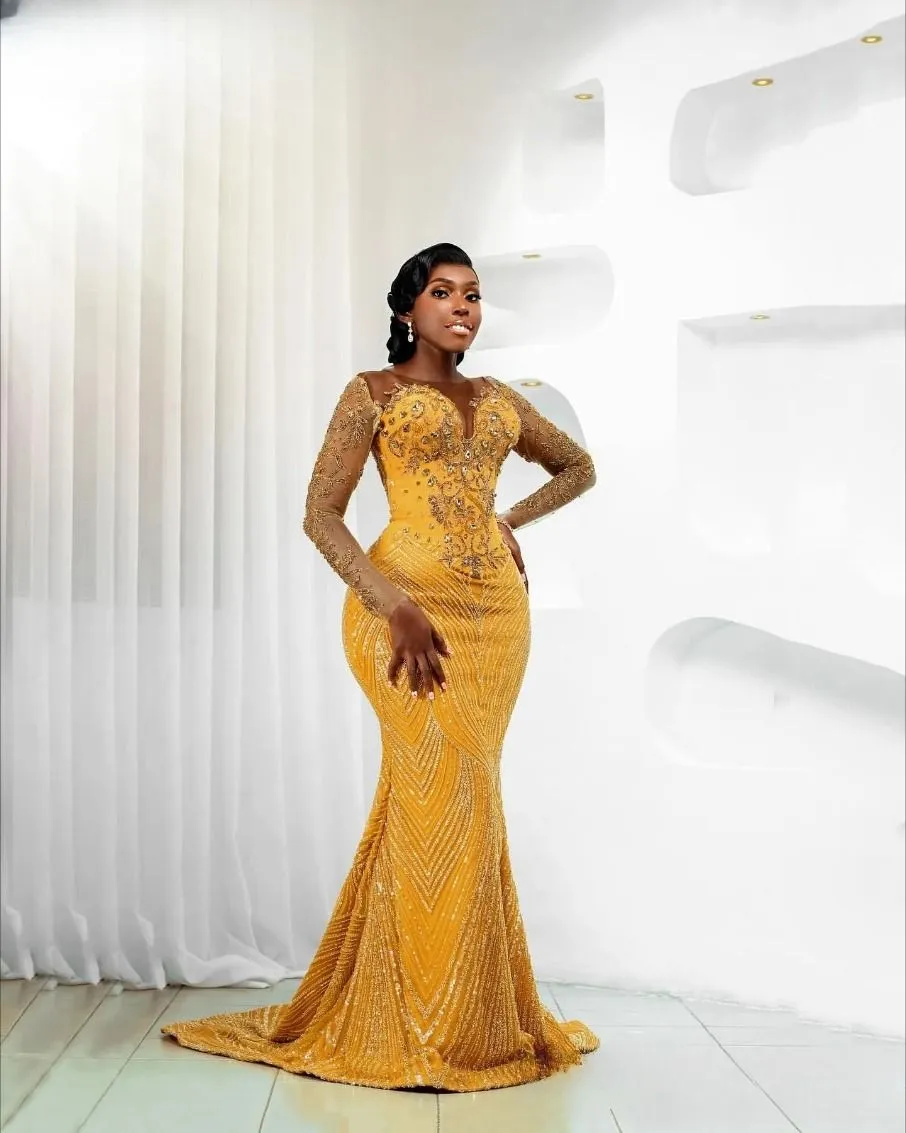 yellow mermaid dress Open Back Lace Prom This dress is designed in a flattering mermaid silhouette that hugs your figure with grace and glamour Charming Mermaid Sparkly Satin V