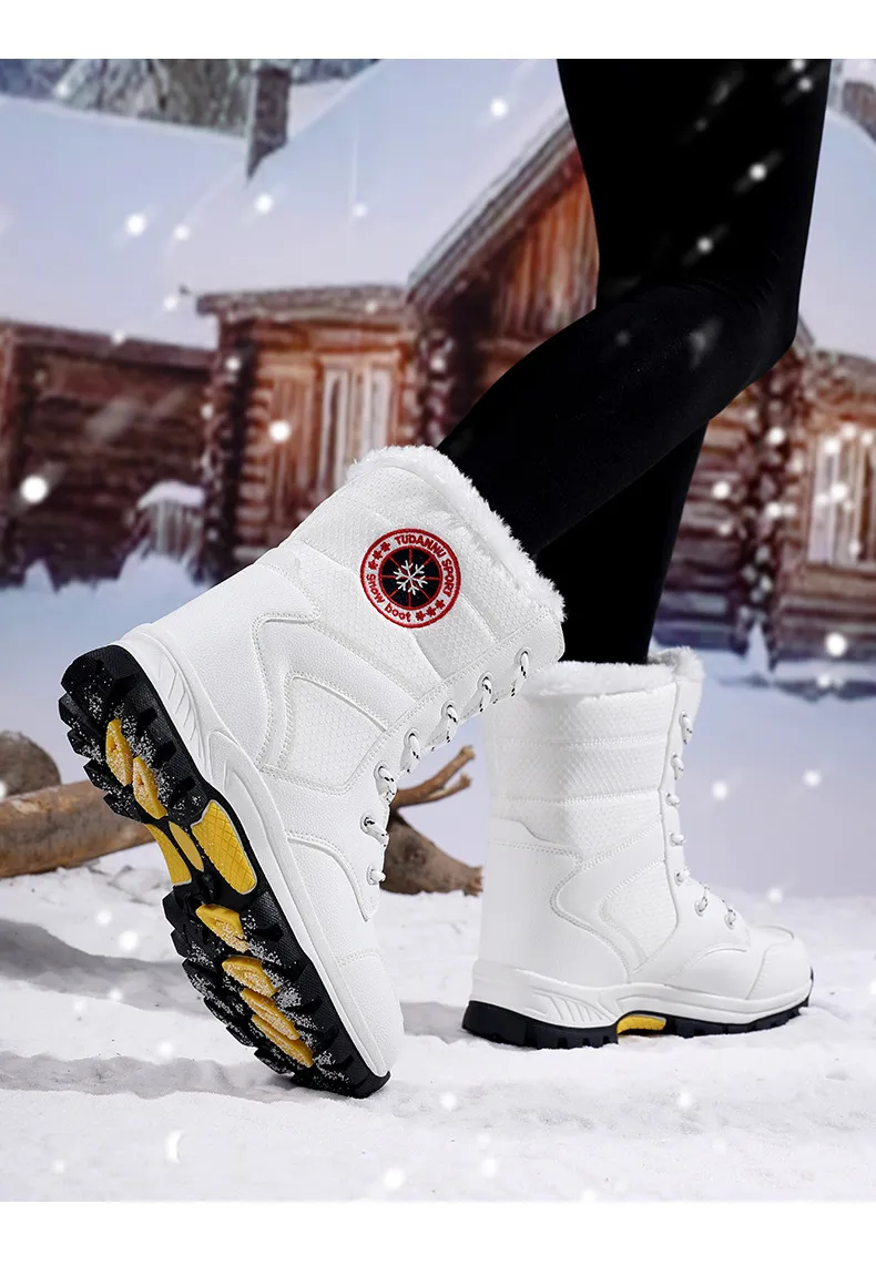 Wasserdichte Damen Wanderstiefel Designer Winter Schnürschuhe_voghion.com