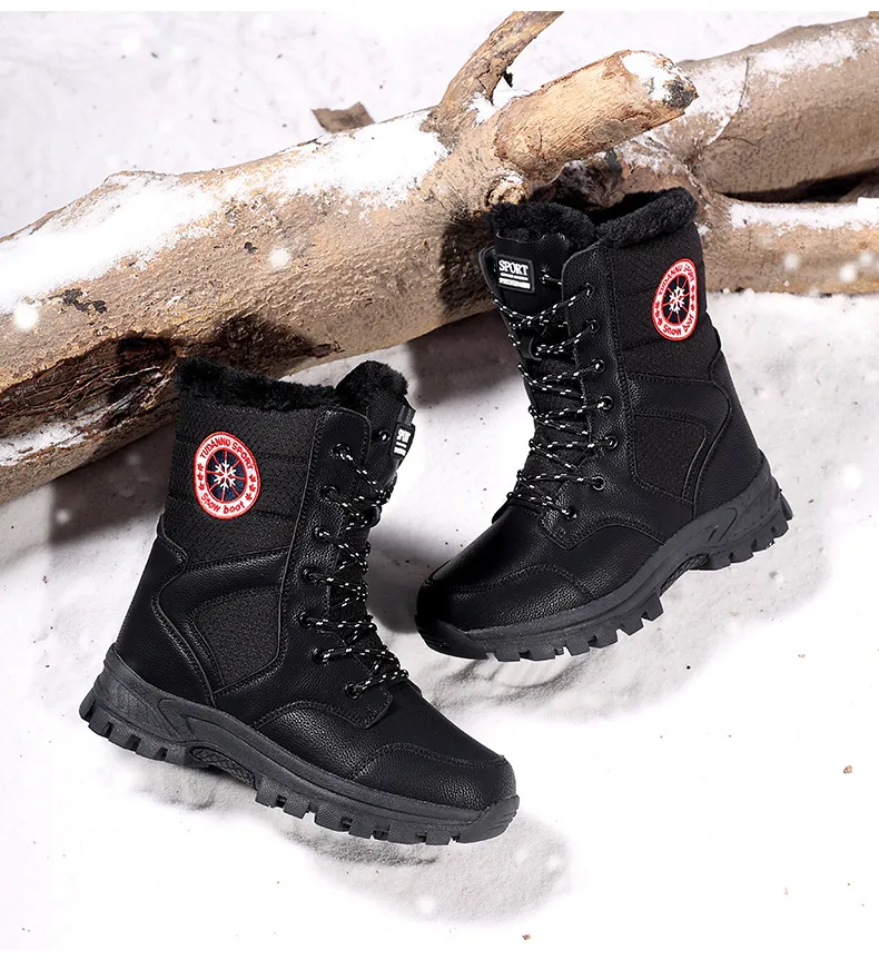 Designer-Damenstiefel, wasserdicht, Wanderstiefel für Schnee 2026, Winterstiefel, hoher Schaft, Schnürung, dicke Sohle, Outdoor-Trailstiefel_voghion.com