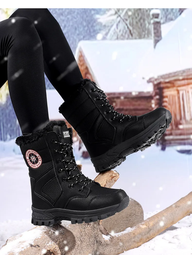 Wasserdichte Damen Wanderstiefel Designer Winter Schnürschuhe_voghion.com