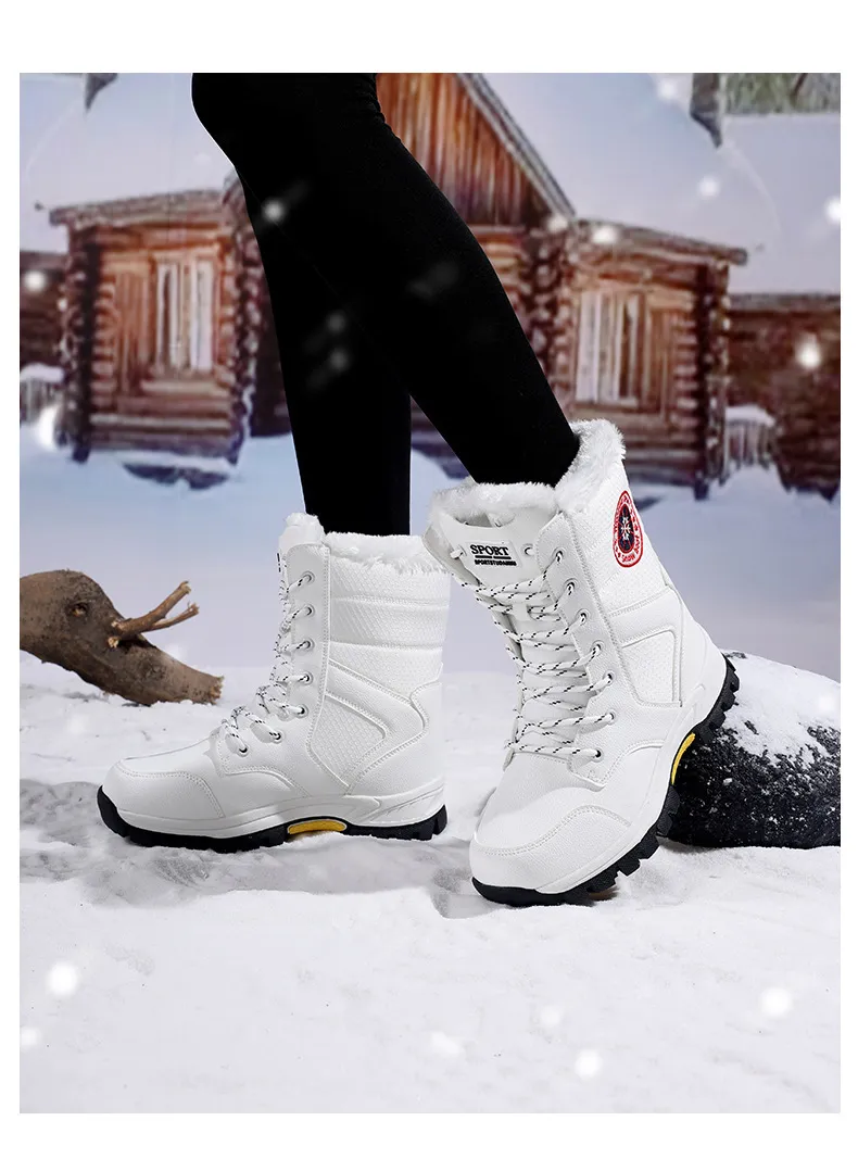 Wasserdichte Damen Wanderstiefel Designer Winter Schnürschuhe_voghion.com