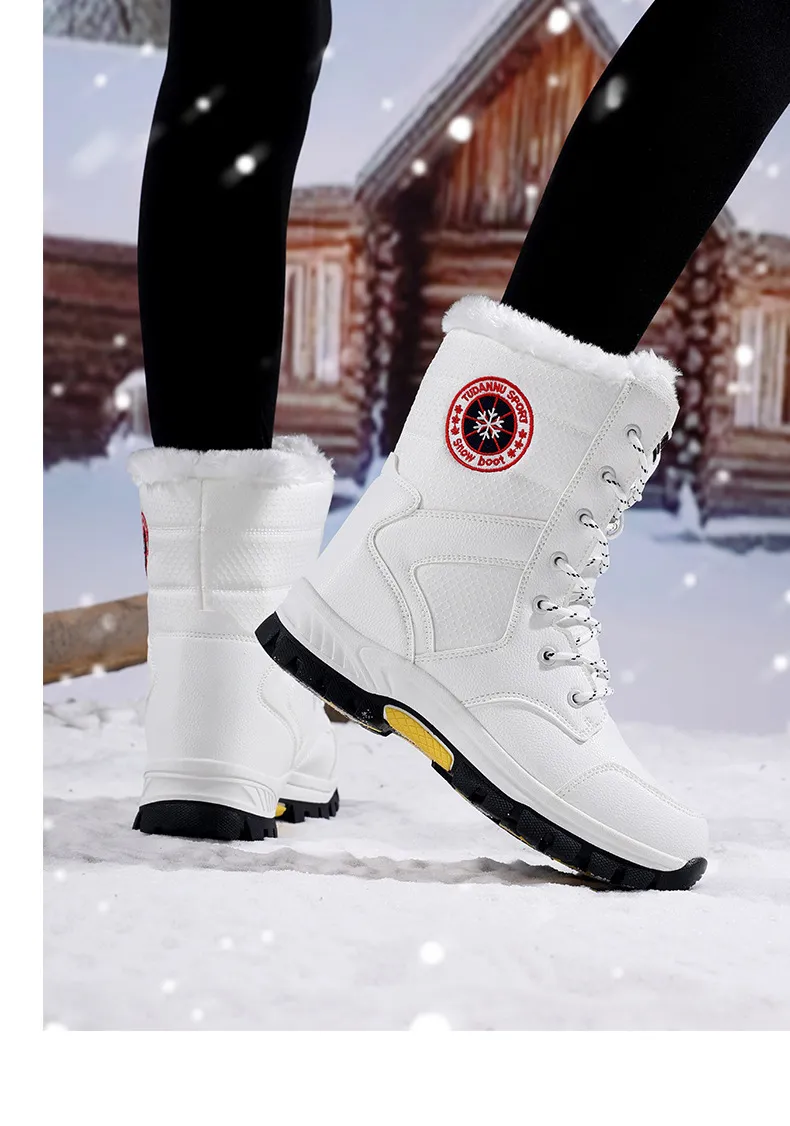 Wasserdichte Damen Wanderstiefel Designer Winter Schnürschuhe_voghion.com