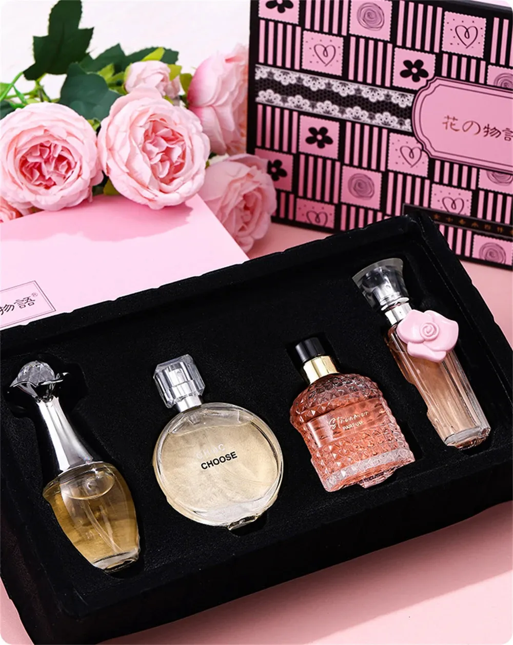 Gift Box 4-Piece Set Women's Floral Perfume Spray 3.4 oz 100 ml