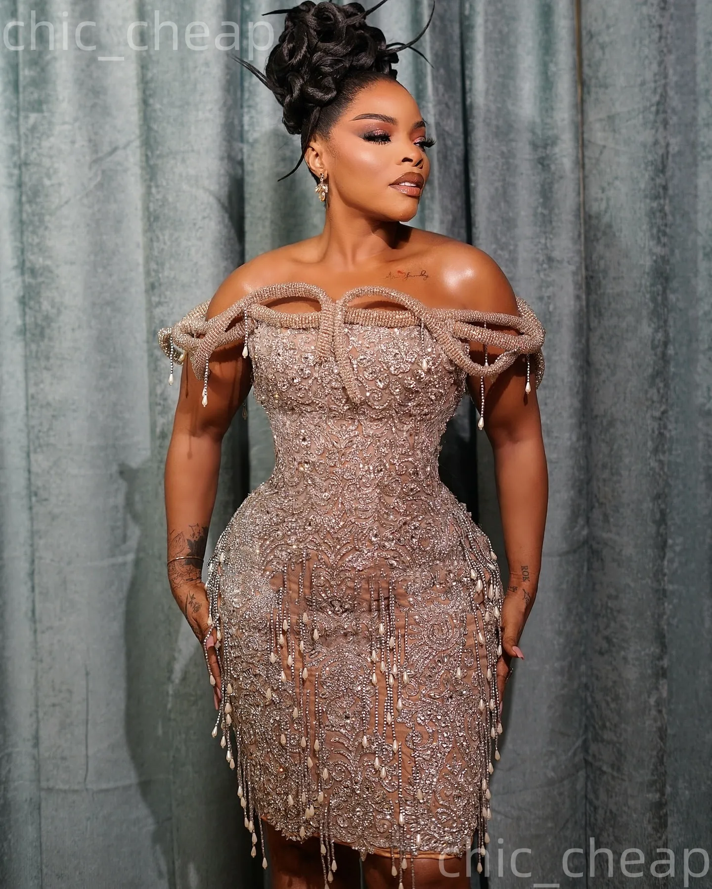 knee length champagne cocktail dress ZJ057 Lace Sheath ... From Chic_cheap, $219.94 elegant evening cocktail dresses