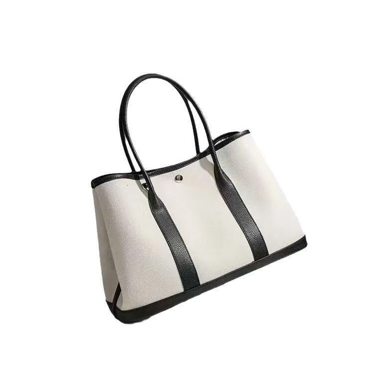 Canvas Patchwrk Tp Layer Cwhide Garden Large Capacity Clr Blck Handbag Mm Cmmuter Shpping Tte Wmen Bag N_voghion.com