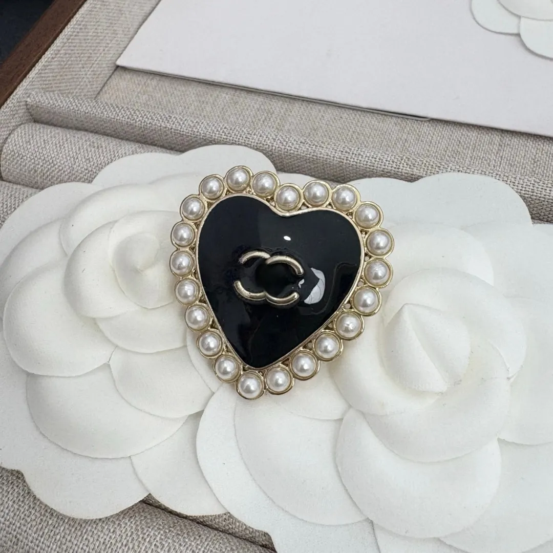 Fashion Jewelry Pearl-Trim Logo Brooch in Silver and Pearl Victorian Revival Mother of Pearl Brooch, Silver Tone  main image 3