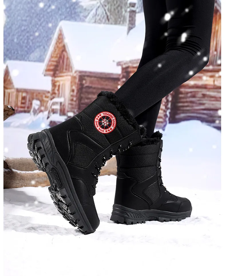 Wasserdichte Damen Wanderstiefel Designer Winter Schnürschuhe_voghion.com