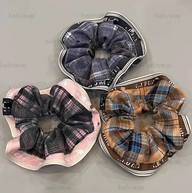 M Hair Tie Luxury Plaid Hair Scarf   Large Elegant... 