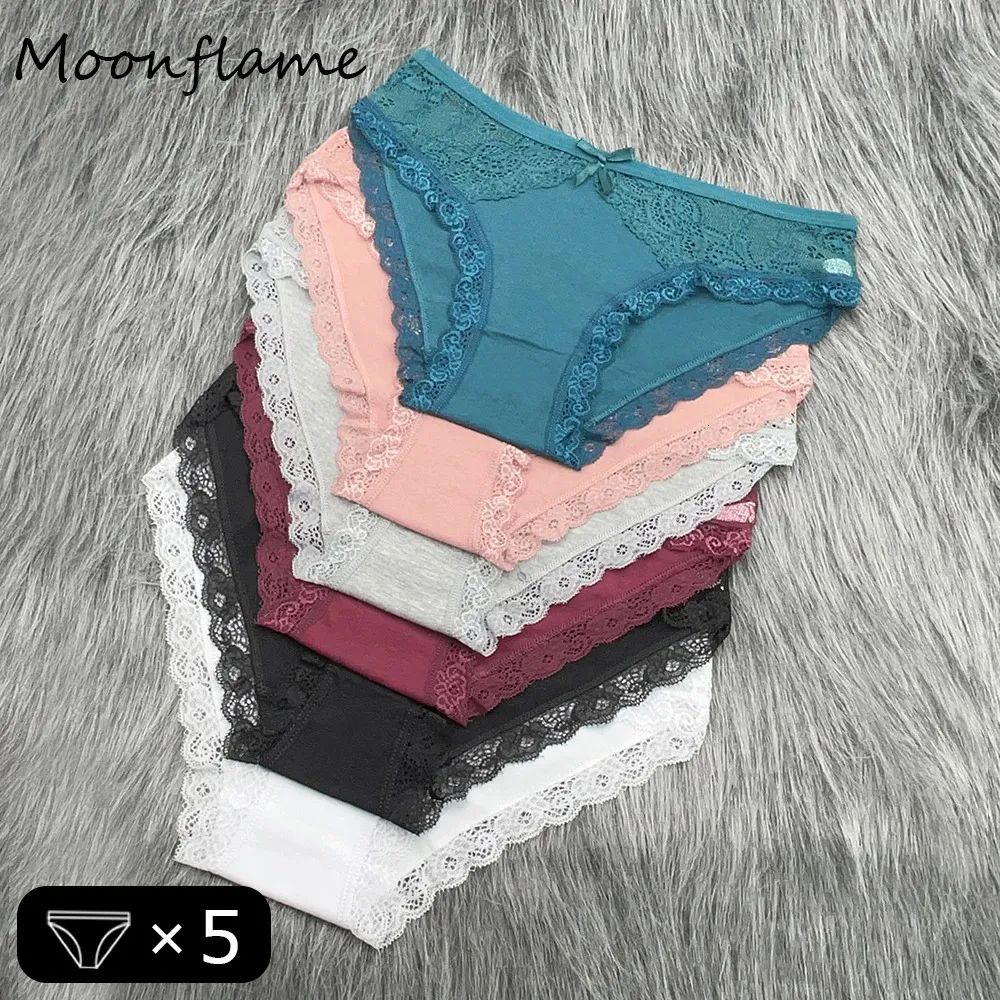 Moonflame 5 Stck Weibliche Unterwsche Mdchen Low Rise Baumwolle Slips  Sexy Spitze Erwachsene Damen Sexy Hschen 251218 Von 18,12  | DHgate