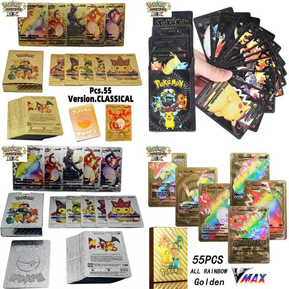 Pokmon Gold Pikachu Card Charizard VMAX Pokmon TCG Flash Card