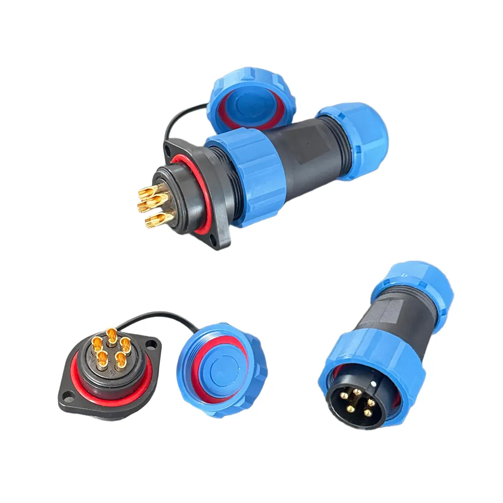 M21 5-Cores Adapter with 2-Hole Flange Installation 30A Waterproof ...