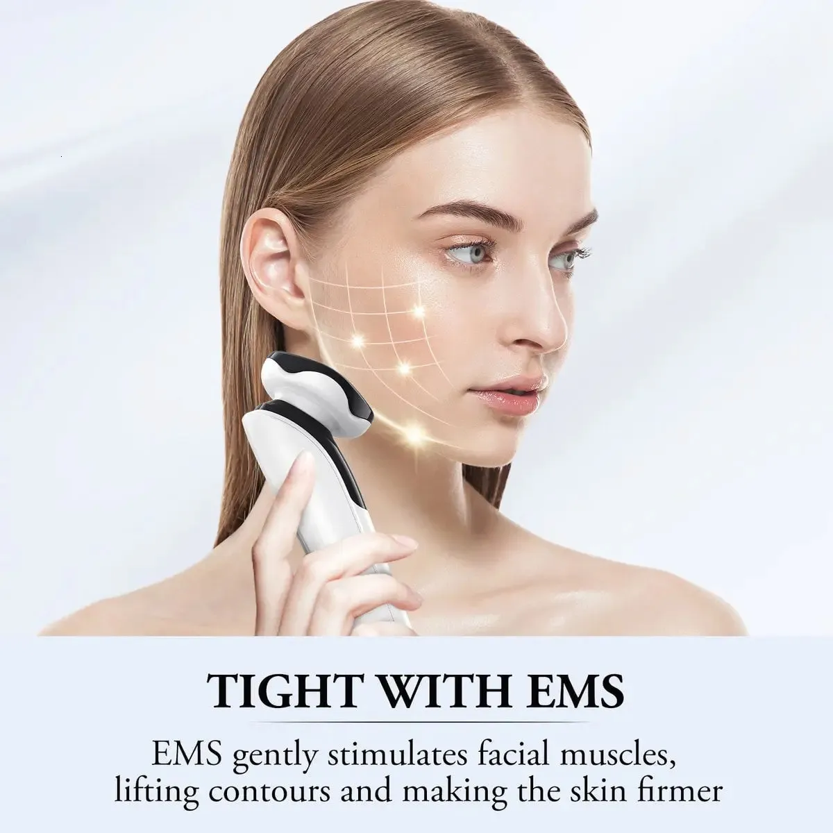 Pon 4-in-1 Microcurrent Massagers - LED EMS Face Toning Device for Anti-Aging Skin Care on Face, Eye, and Neck