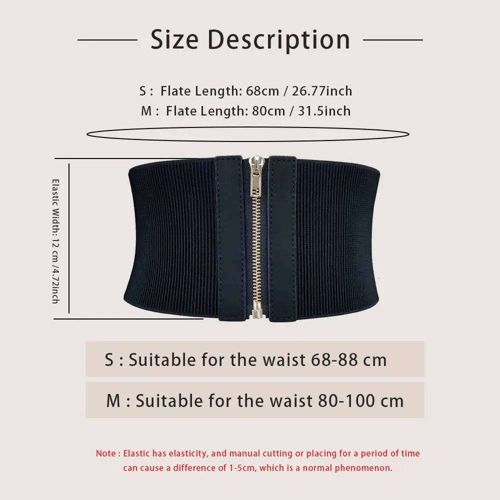 Cintura Elastica Larga Da Donna In Vita: Modello Con Fibbia A Rombo Dorata. Regolabile, Disponibile In 4 Colori E 6 Misure (65-95 Cm). Perfetta Per Vestiti E Jeans.
