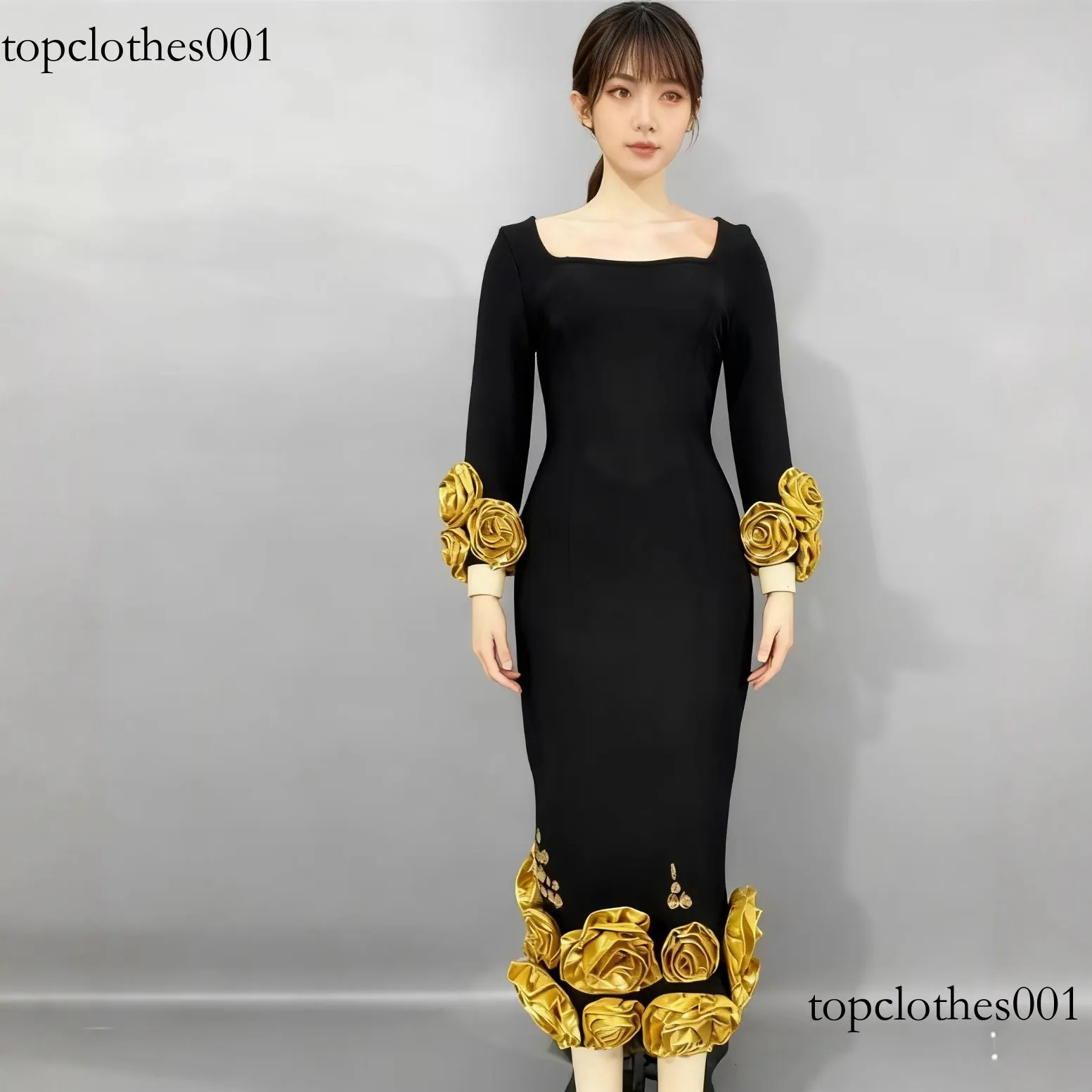 black and gold bandage dress Black & Gold Tier Mini