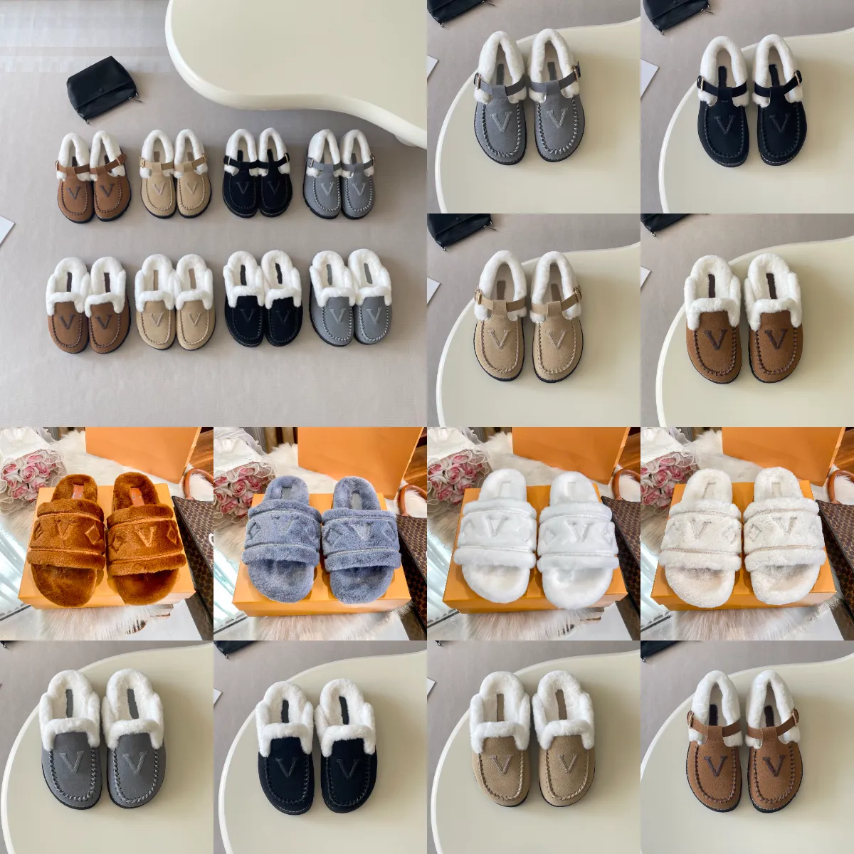 Wool Slides Designer Luxury Fur Winter Wool Slides Womens Warm... From Best ...