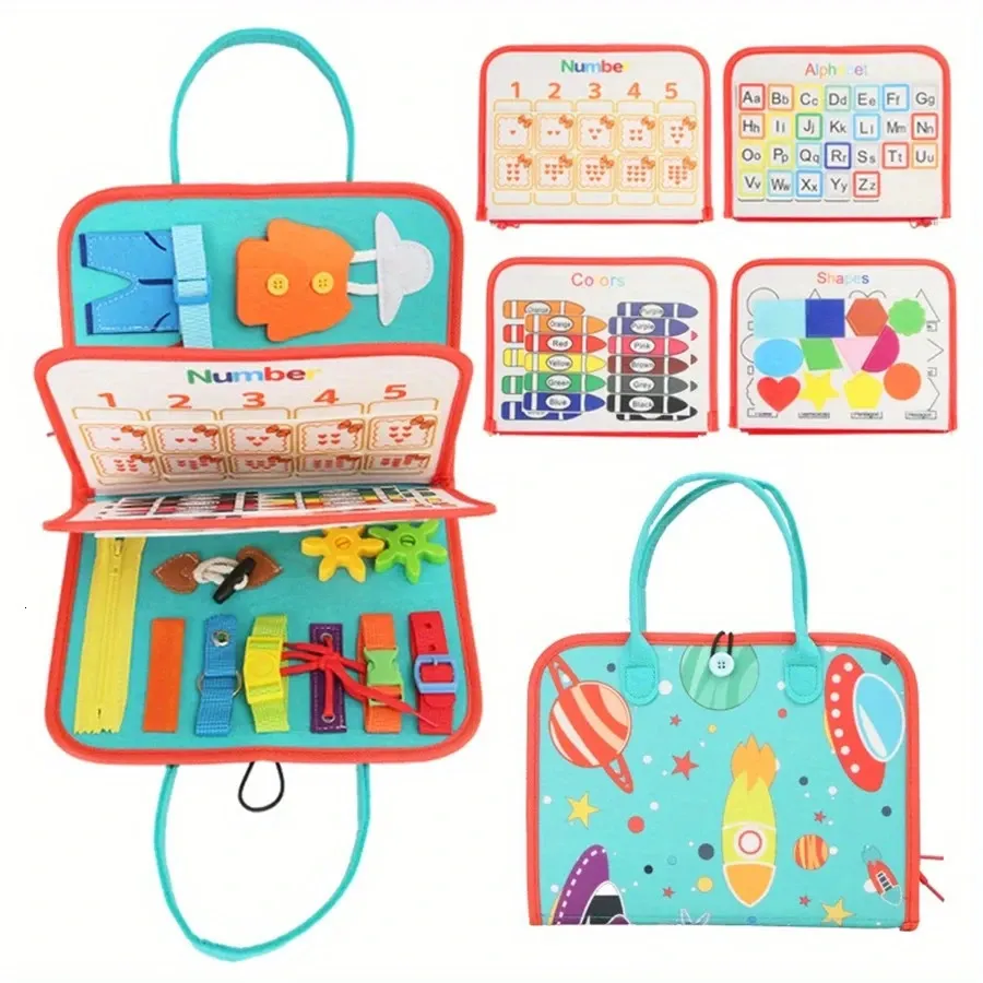 MagiDeal Planche Occupée Bébé – Accessoire Fermeture éclair, Jouet Sensoriel Bois/tissu, Apprentissage Motricité, Cadeau 4-8 Ans