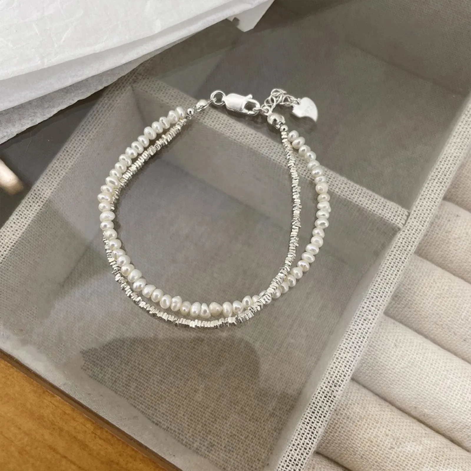 Bracciale A Perline In Argento 925 Per Donna – Regolabile Con Catena Di Estensione, Regalo In Scatola