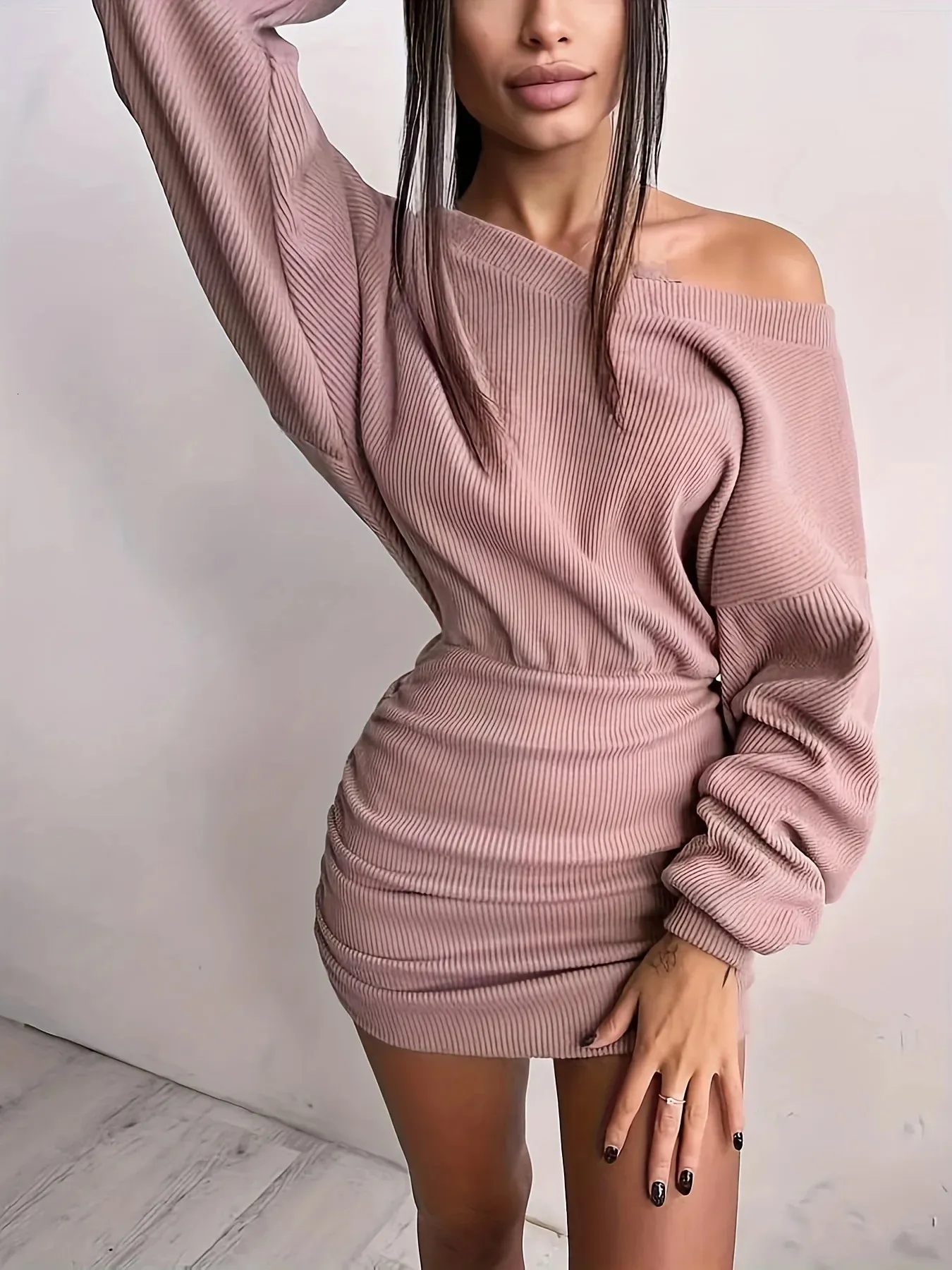 Womens Ruched Bodycon Dress V Neck Long Sleeve Mini... From Daye01, $15.84 In Bulk | DHgate.Com Womens Ruched Bodycon Dress V Neck Long Sleeve Mini... From Daye01, $15.84 In Bulk | DHgate.Com