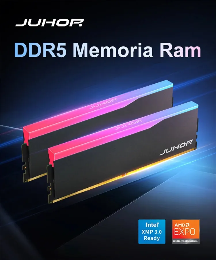 JUHOR DDR5 RGB 16GB 6000MHz Desktop PC5 DIMM Memory Module from