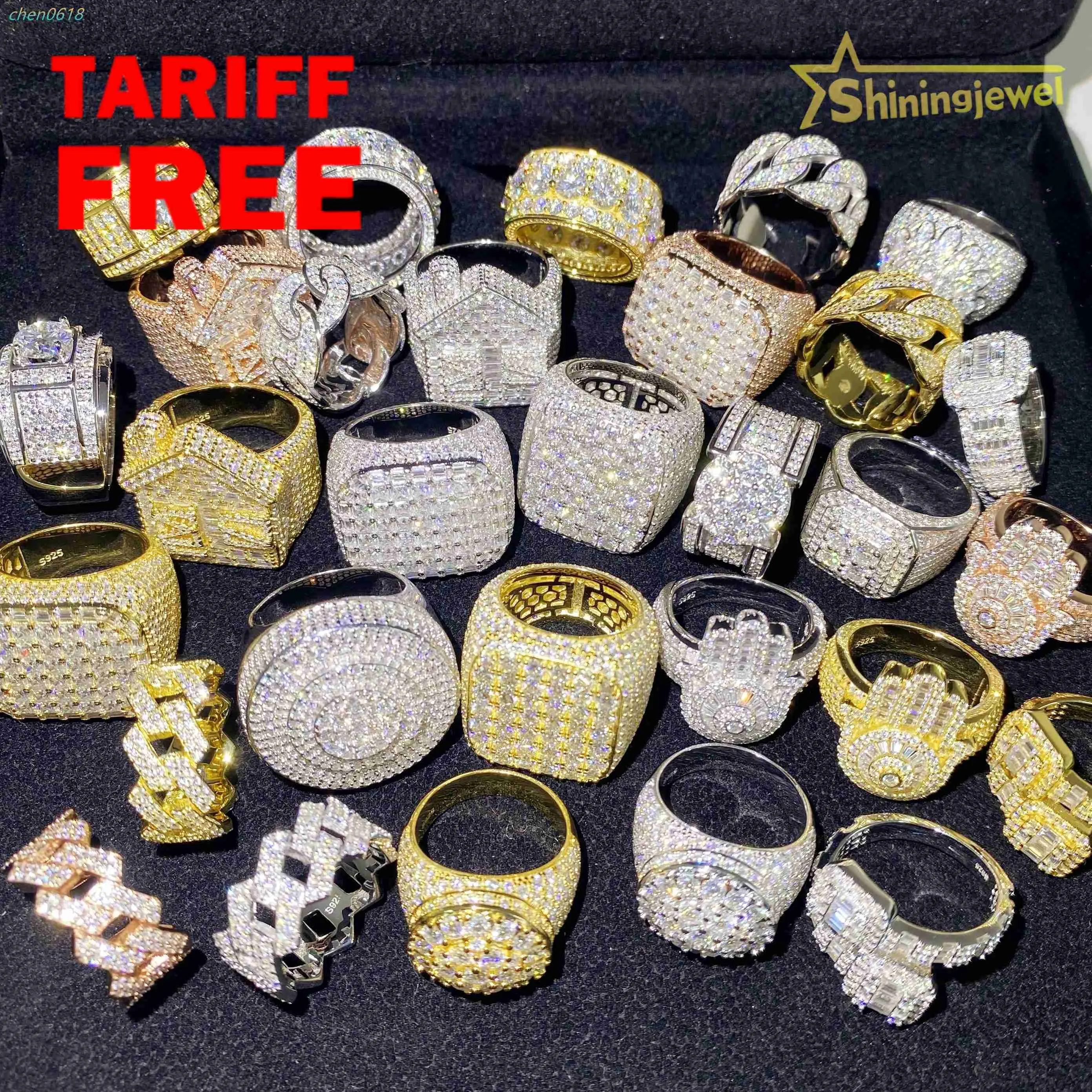 Oferta Especial Personalizado Estilo Hip Hop Iced Out Para Hombre Mltiples Opciones En Plata Esterlina 925 Y Moissanita_voghion.com