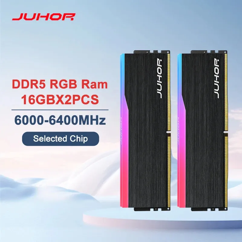 JUHOR DDR5 RGB 16GB 6000MHz Desktop PC5 DIMM Memory Module from