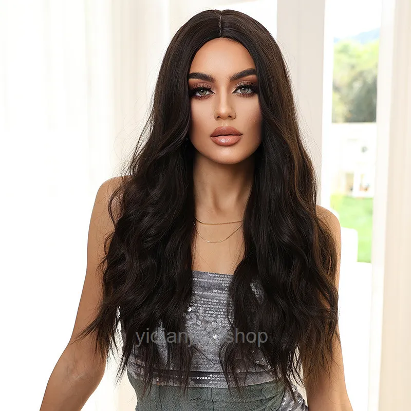 FESHFEN Long Drawstring Hair Extension Platinum Blonde Wavy Curly Synthetic Pony - Foto 2