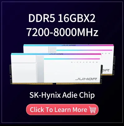 JUHOR DDR5 RGB 16GB 6000MHz Desktop PC5 DIMM Memory Module from