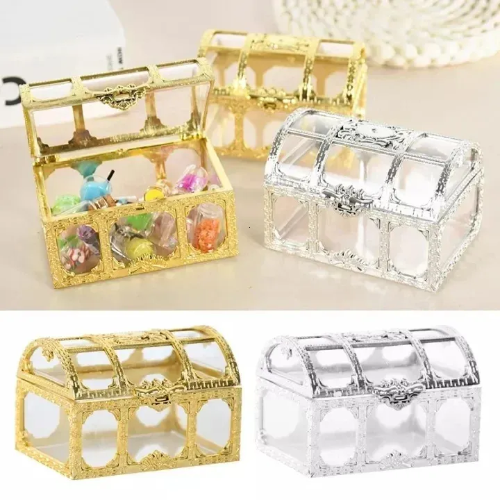 Retro Transparent Pirate Treasure Box Crystal Gem Jewelry Storage ...