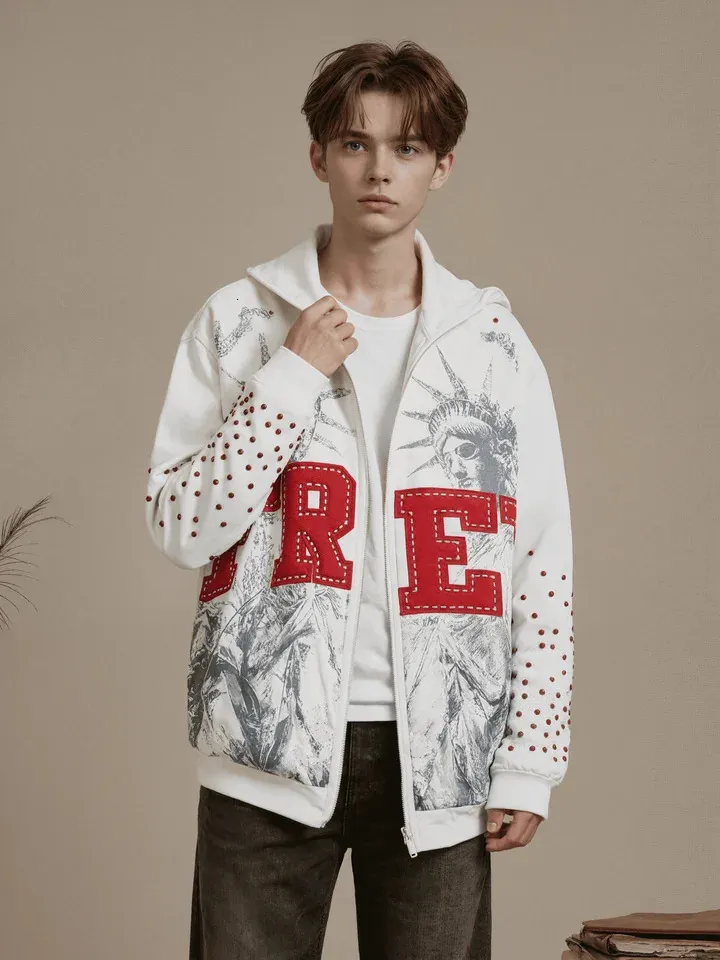 Mens Y2K Zip Up Hoodie, Long Sleeve Graphic | DHgate