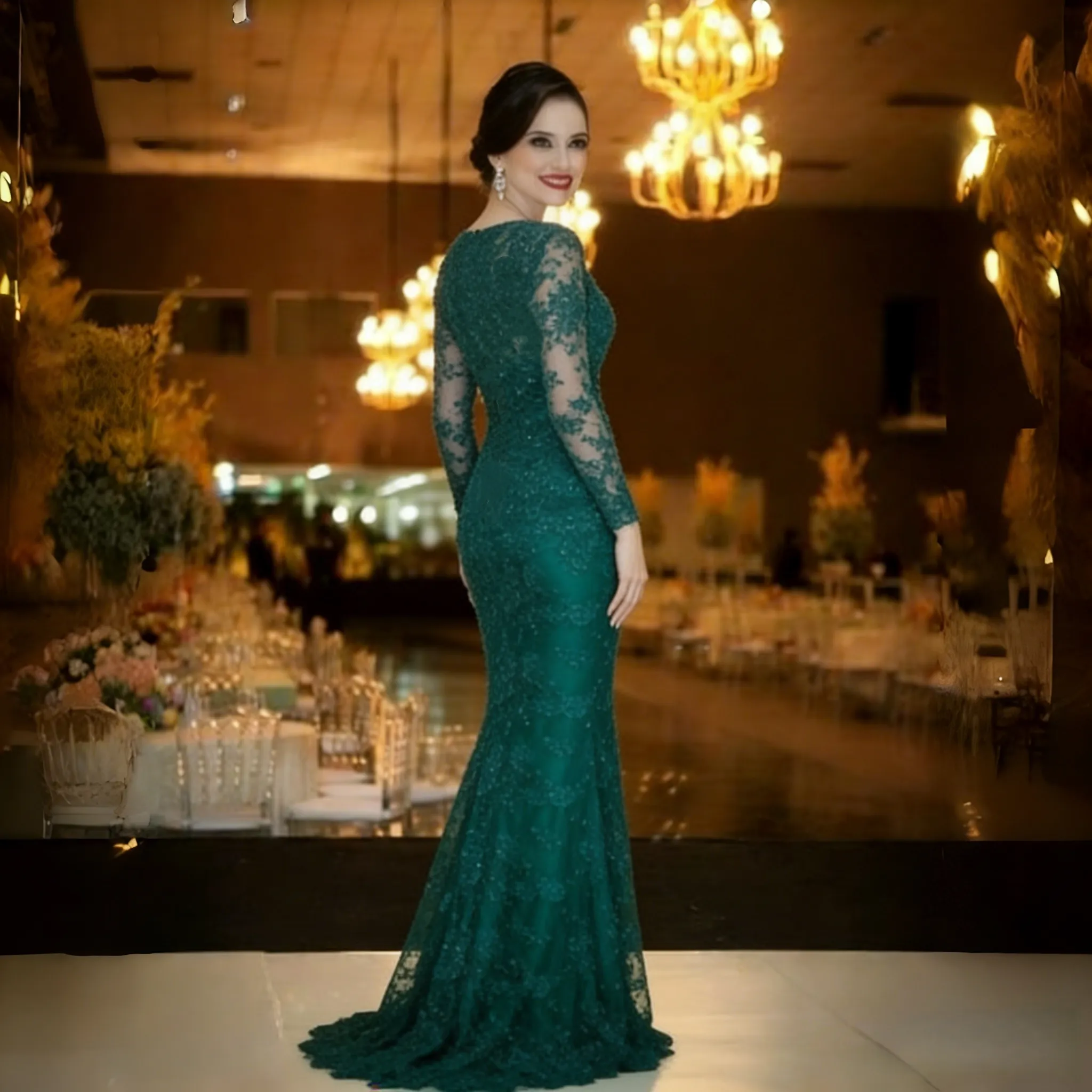 Elegant Green Lace Mother Of The Bride Dresses Full... From 117,08  |  DHgate