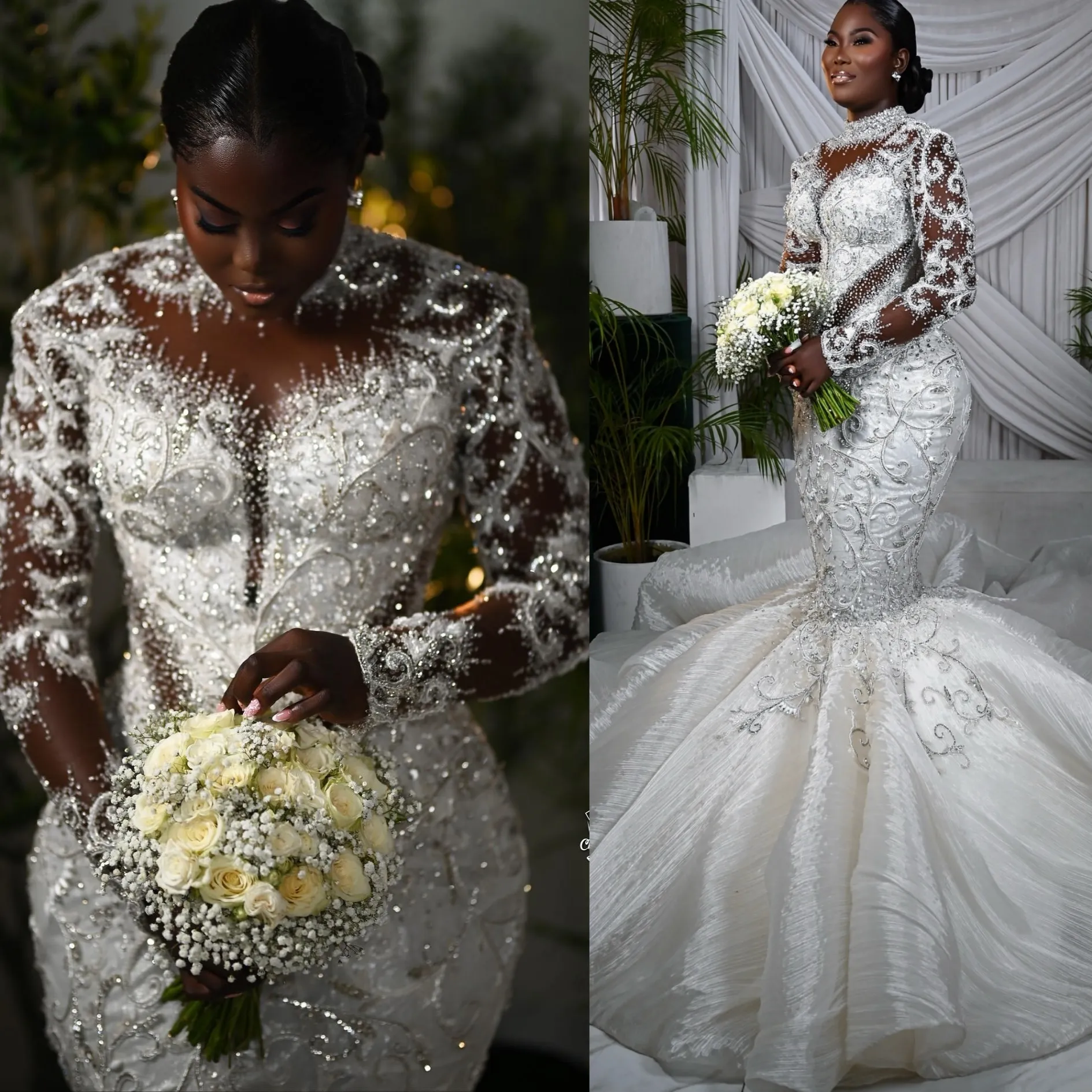 knee length dresses for ladies Long Sleeve Floral Wedding Dresses A-line Modern Wedding Gown 222199 –  Viniodress main image 0