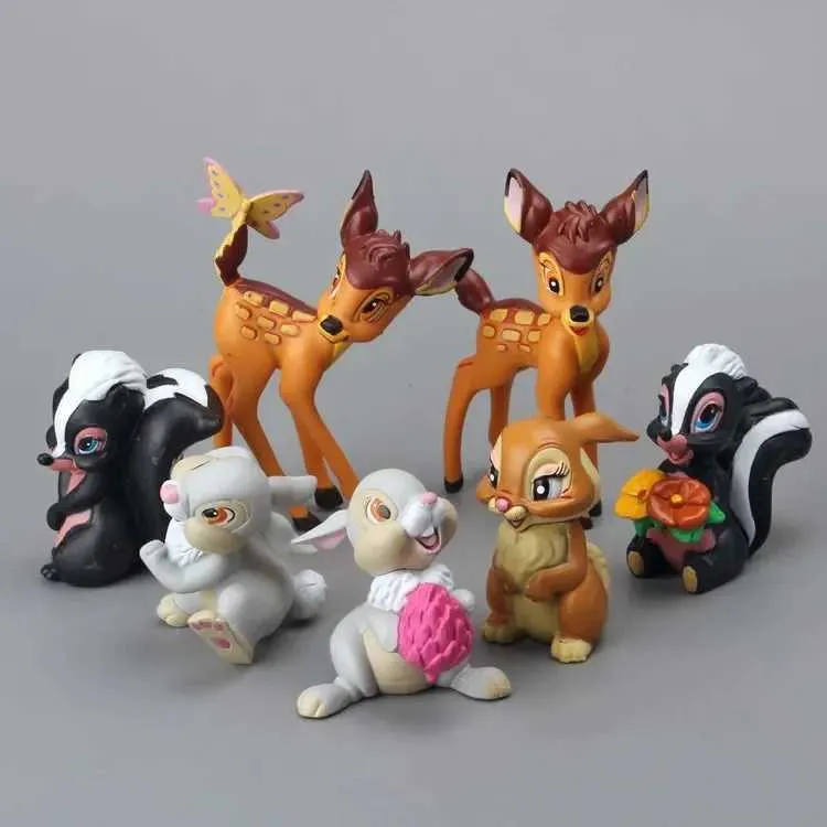 Disney 7 Adet Karikatür Bambi Geyik Aksiyon Figürleri Yi TL400