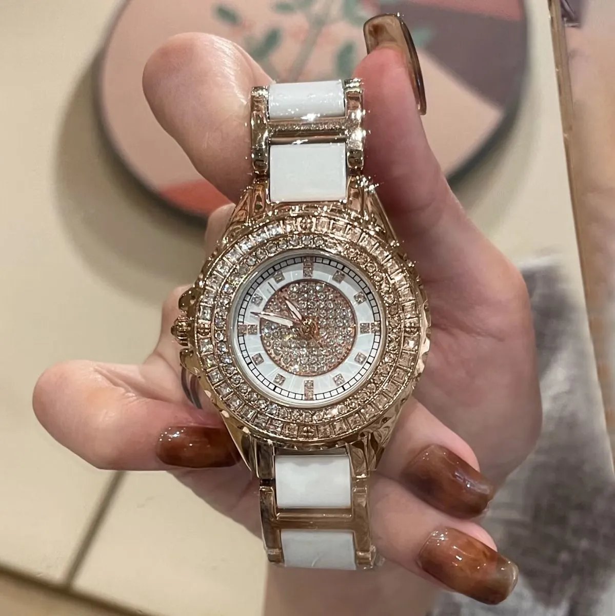 Luxury Womens Watches With Rhinestone & Ceramic... From  display picture 1